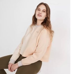 Madewell MWL Airyterry Colorblock Crop Sweatshirt NEW
